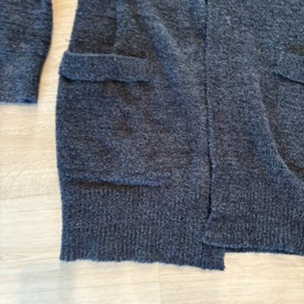 Barefoot Dreams Cozychic Cali Cardigan Sweater Heathered black gray XS - Picture 2 of 10